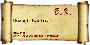 Bezegh Karina névjegykártya